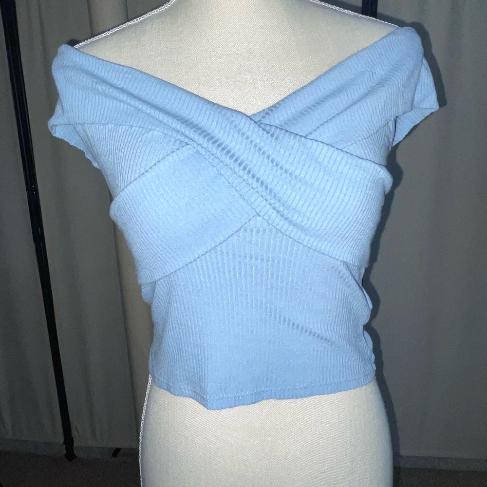 Cross body off the shoulder top